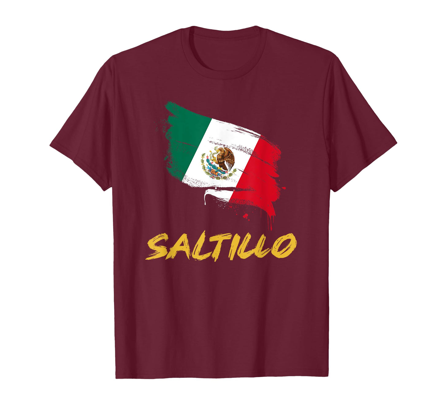 Saltillo Mexico MX Mexican Heritage Flag Paint Stroke T-Shirt