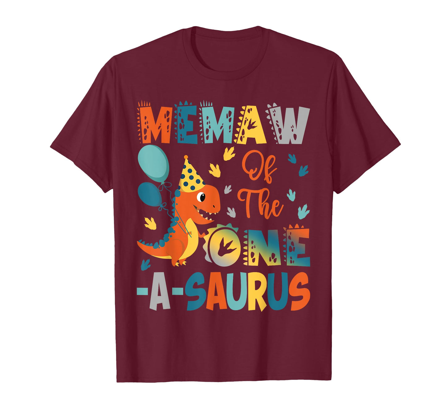 Memaw Of The One-A-Saurus 2Nd Birthday Dinosaur Party T-Shirt