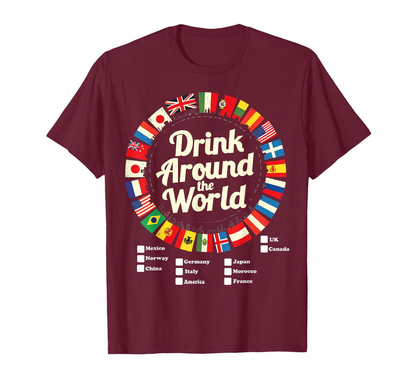 Adult Vacation Drinking Countries International National T-Shirt