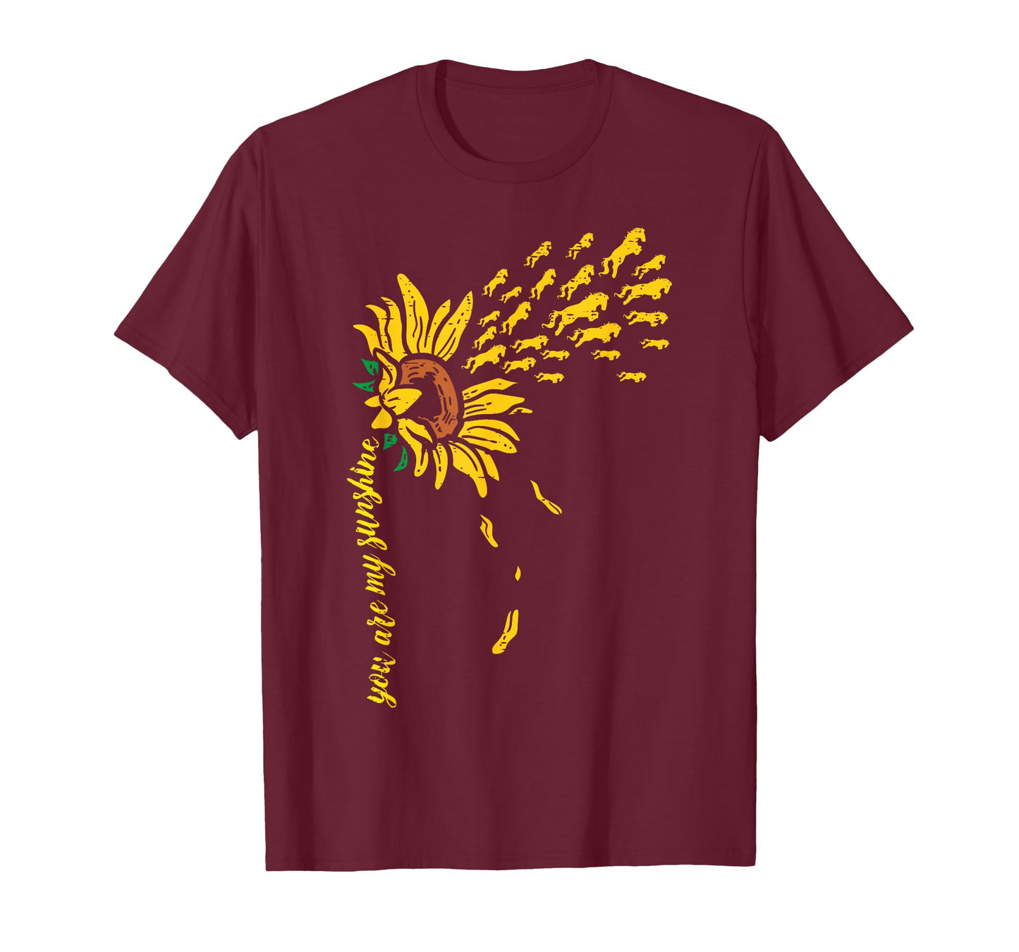 Sunflower Sunshine Horses Cute Flower Animal Men Women Kids T-Shirt
