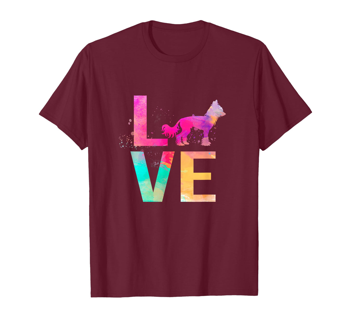 Colorful Chinese Crested Dog Mom Gifts Chinese Crested T-Shirt