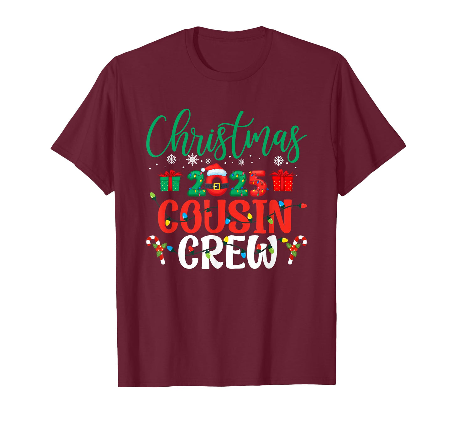 Christmas 2025 Cousin Crew Funny Matching Family Group Xmas T-Shirt