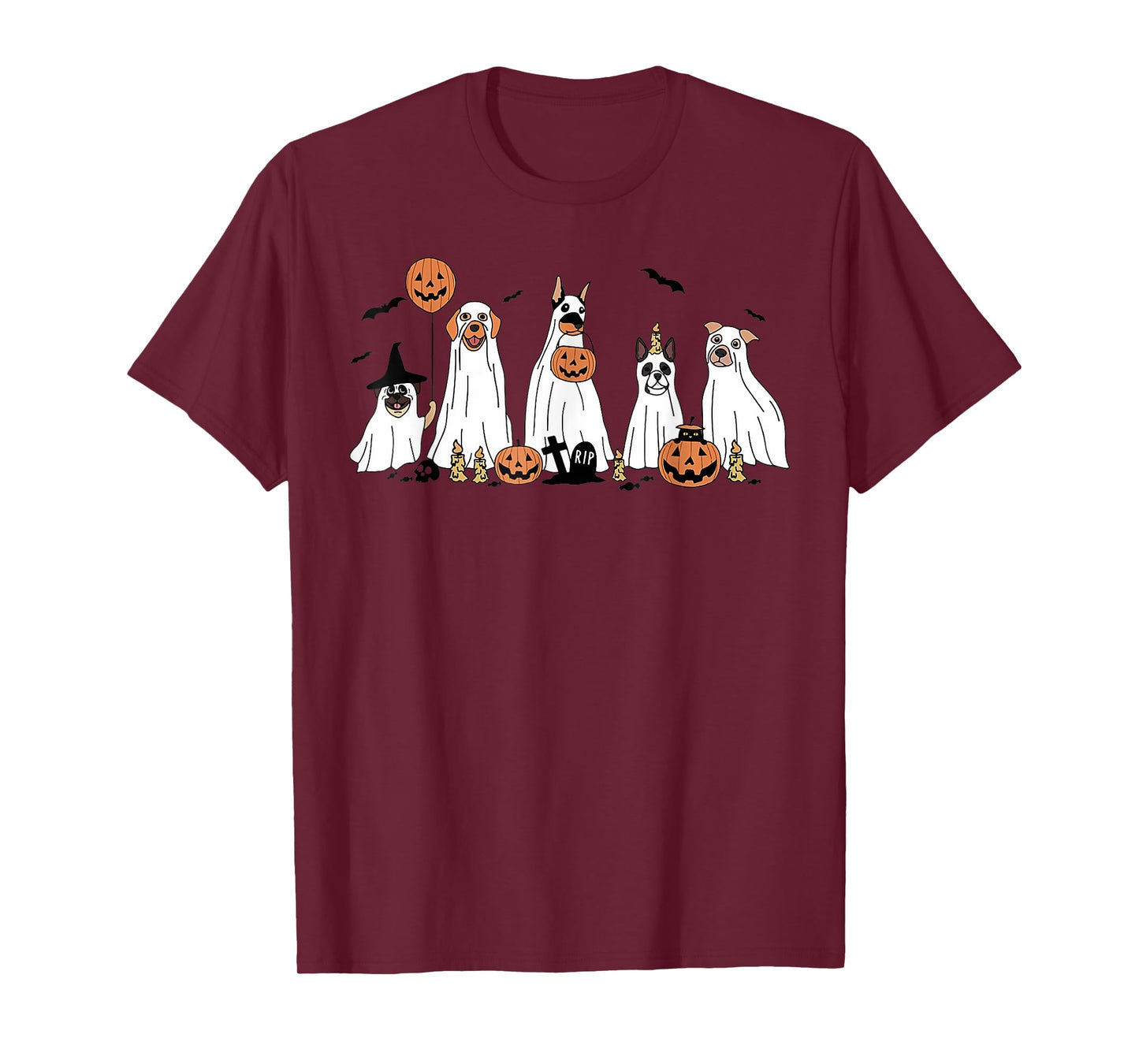 Cute Halloween Dogs Dressed As Ghosts Pumpkins for Women T-Shirt