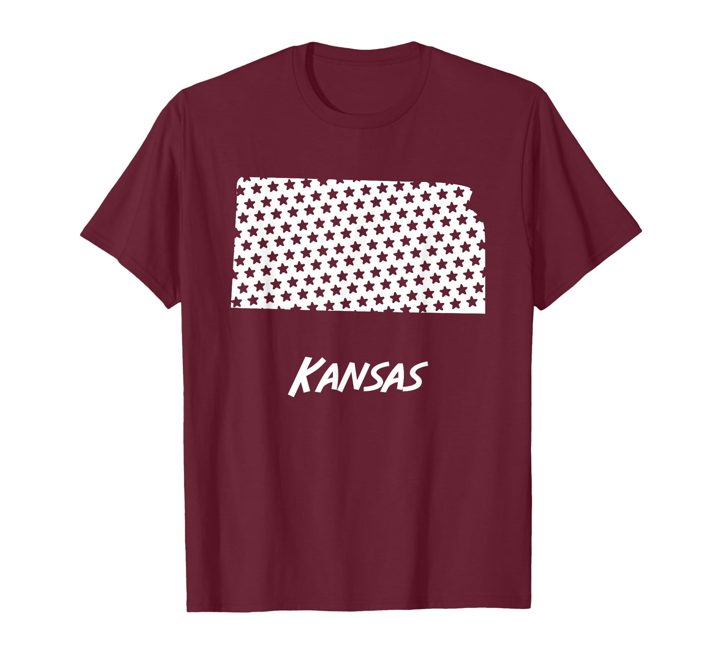 Kansas USA State Outline Stars Vintage Retro Design T-Shirt