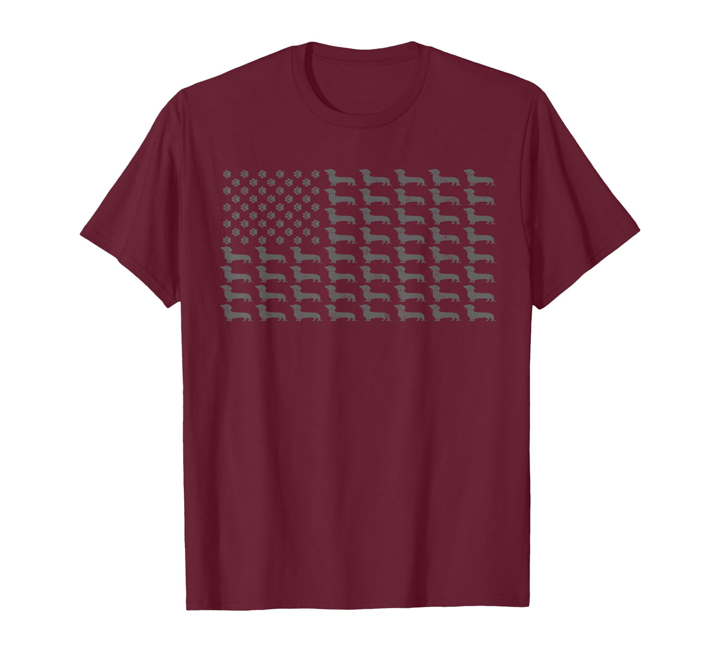 American Flag Vintage Patriotic Dachshund Dad Weiner Dog T-Shirt