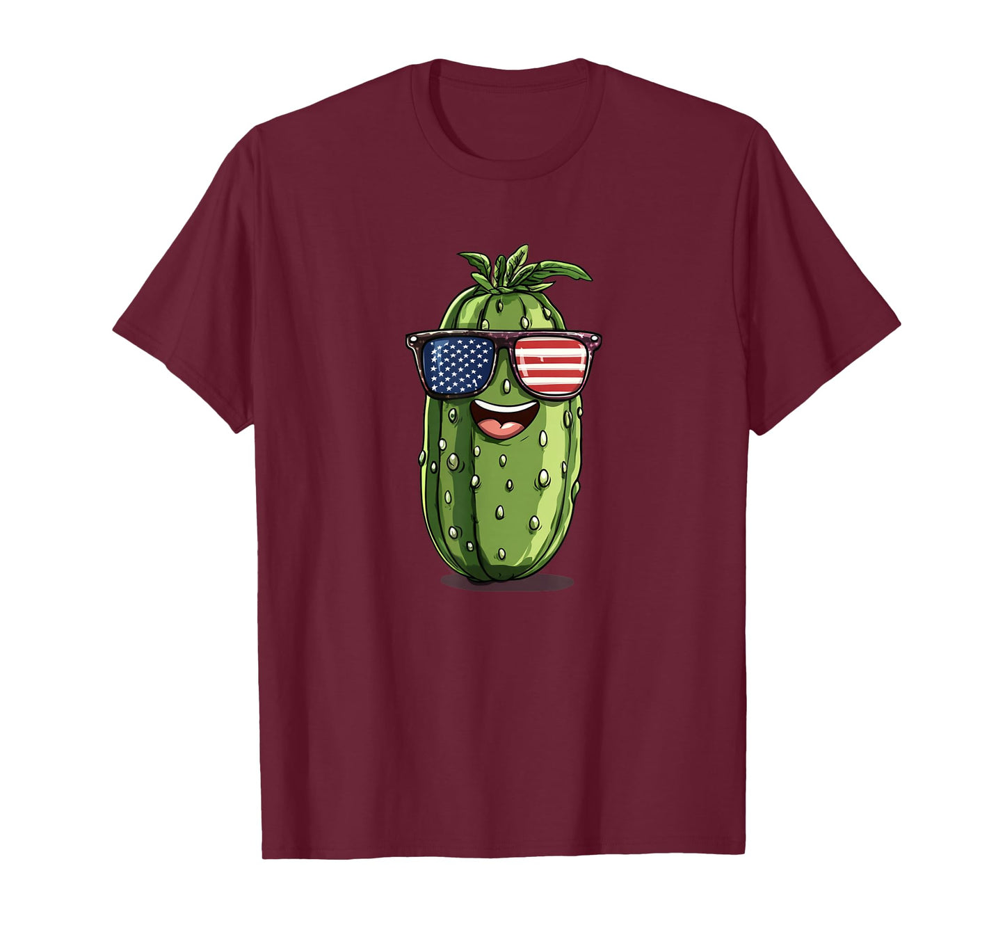 Cool 4th of July Pickle Costume with America Sunglasses T-Shirt