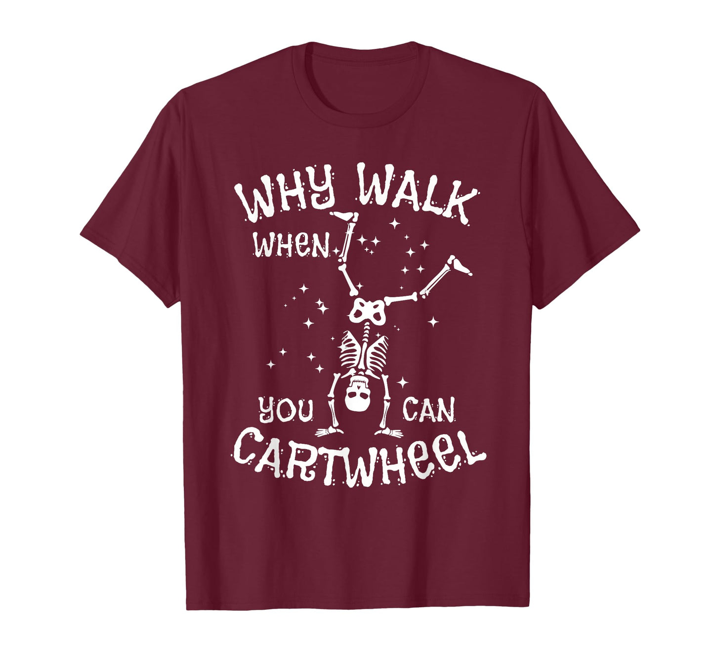 Cartwheel Gymnast Skeleton Funny Halloween Gymnastics Girls T-Shirt