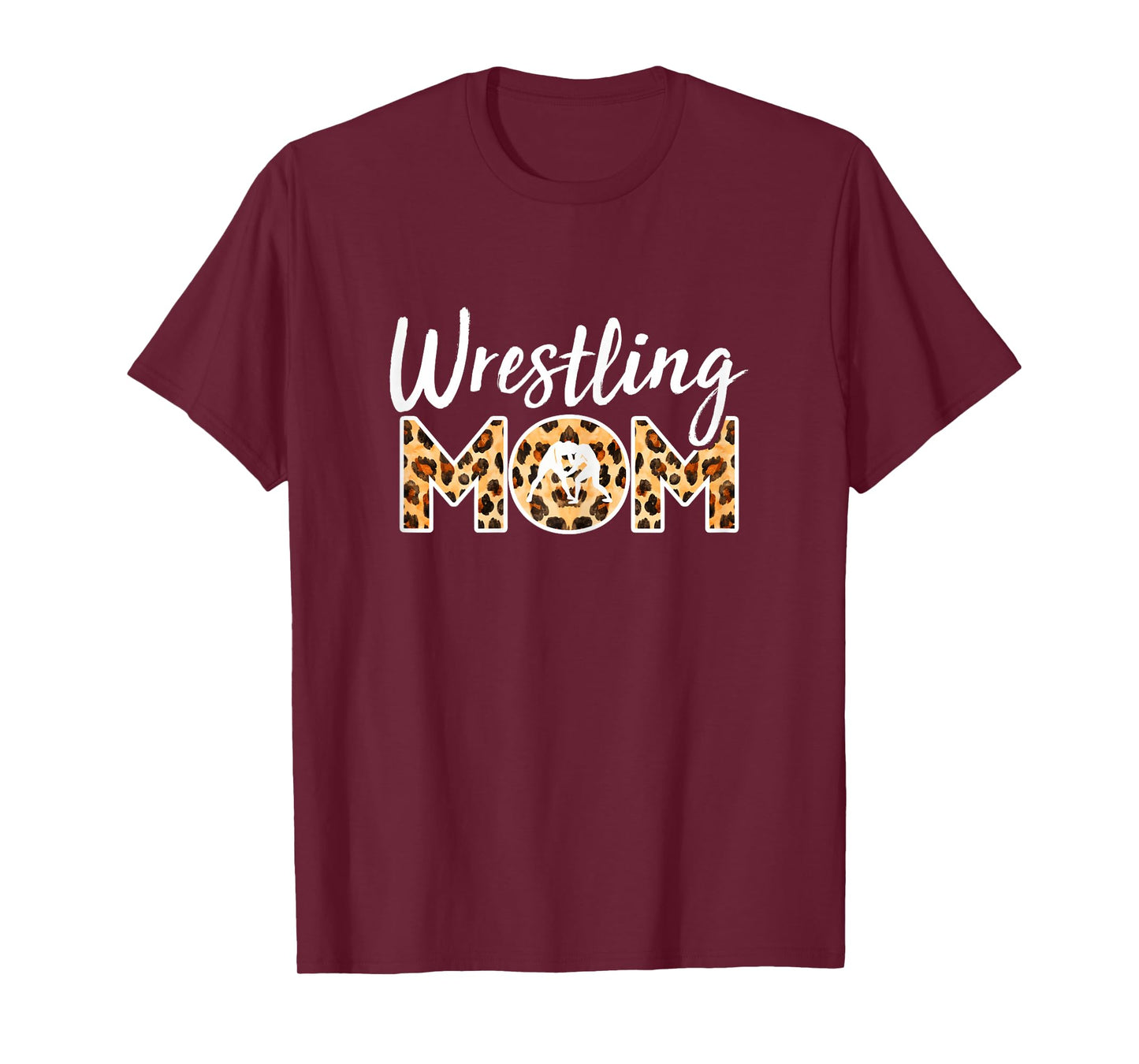 Wrestling Mom Presents For Women Wrestler Mom Leopard Print T-Shirt