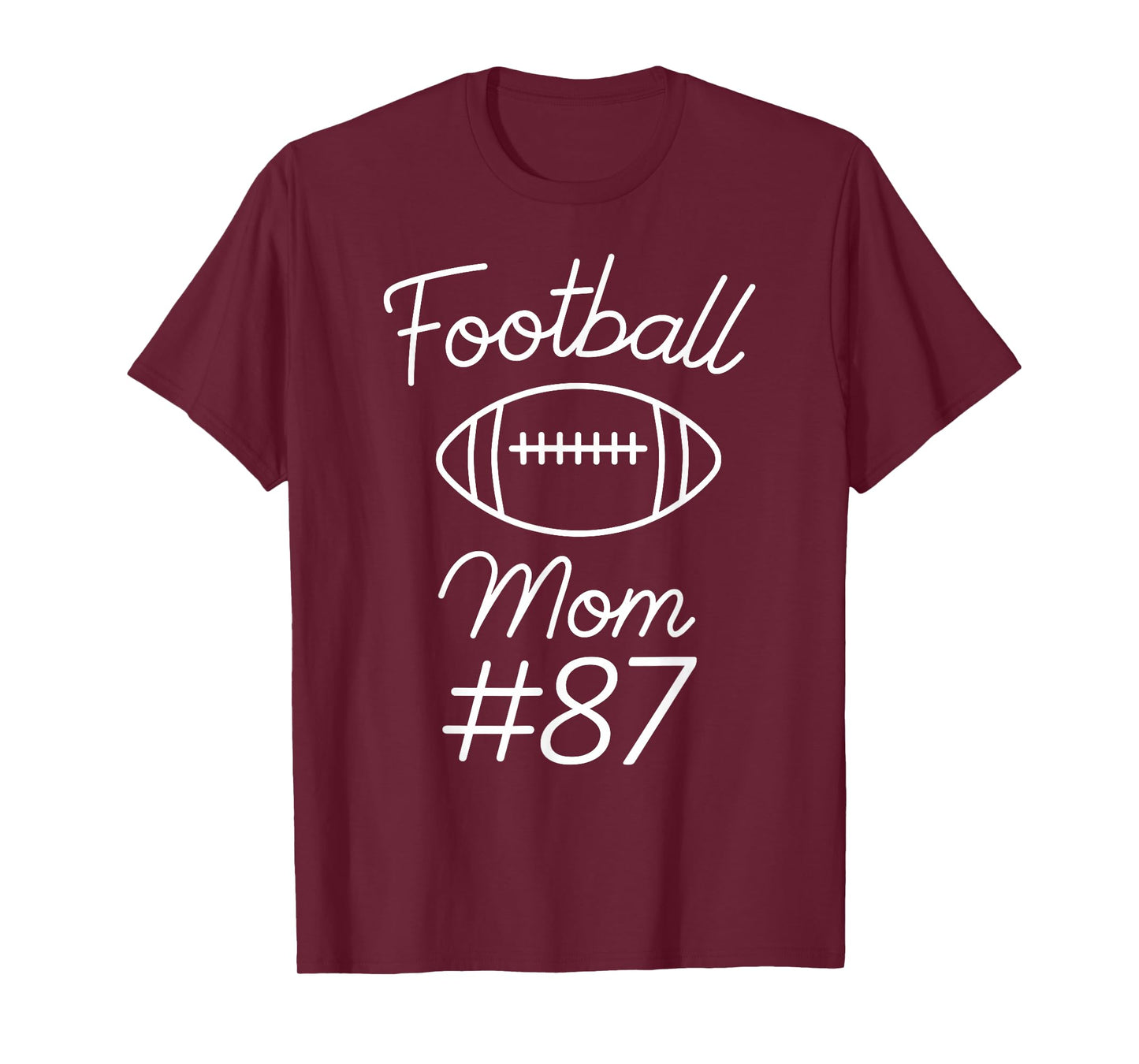 Football Mom Number 87 Biggest Fan Woman Team Game My Son T-Shirt