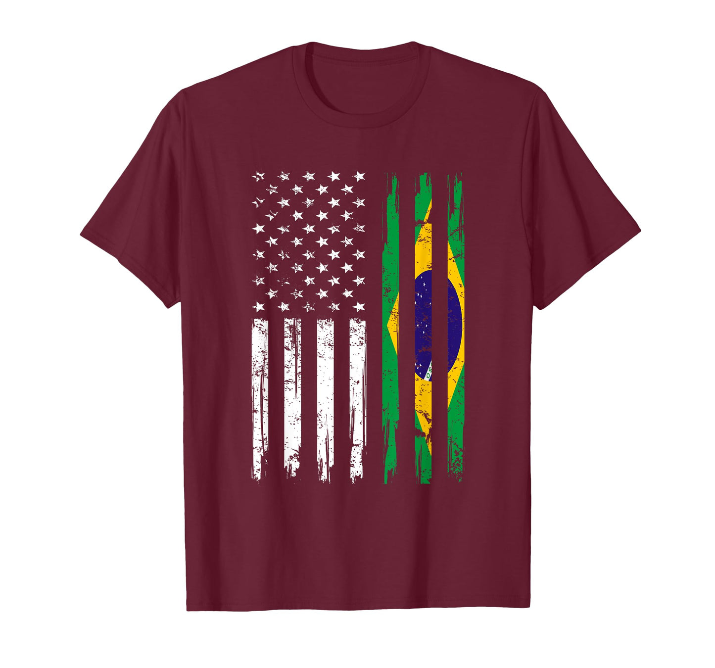 Half American And Brazilian America Brazil Flag Brasileira T-Shirt