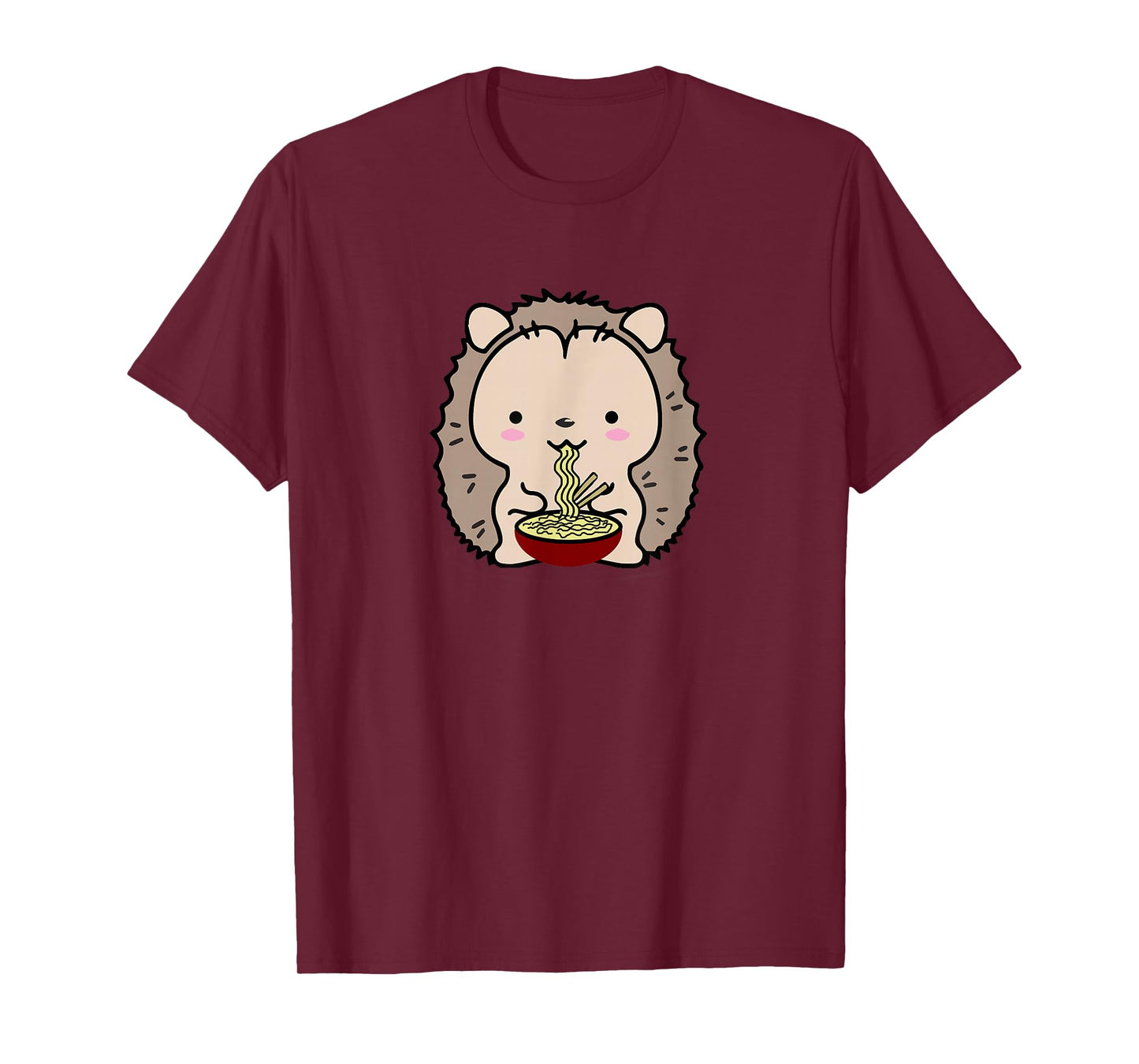 Hedgehog Eating Ramen Noodle Soup Cute Tee Shirt T-Shirt