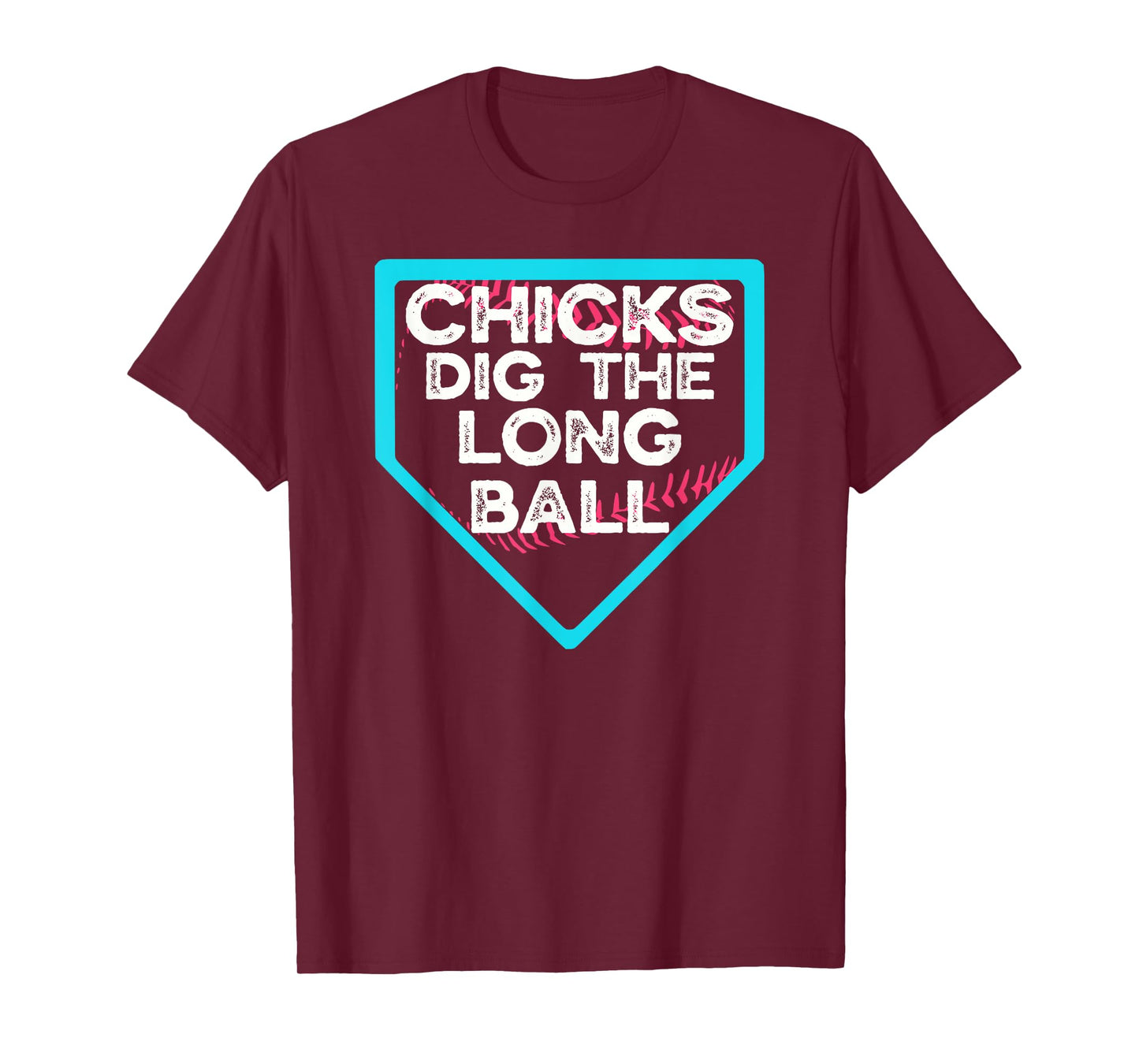 Funny Baseball Chicks Dig The Long Ball Home Plate Drip T-Shirt