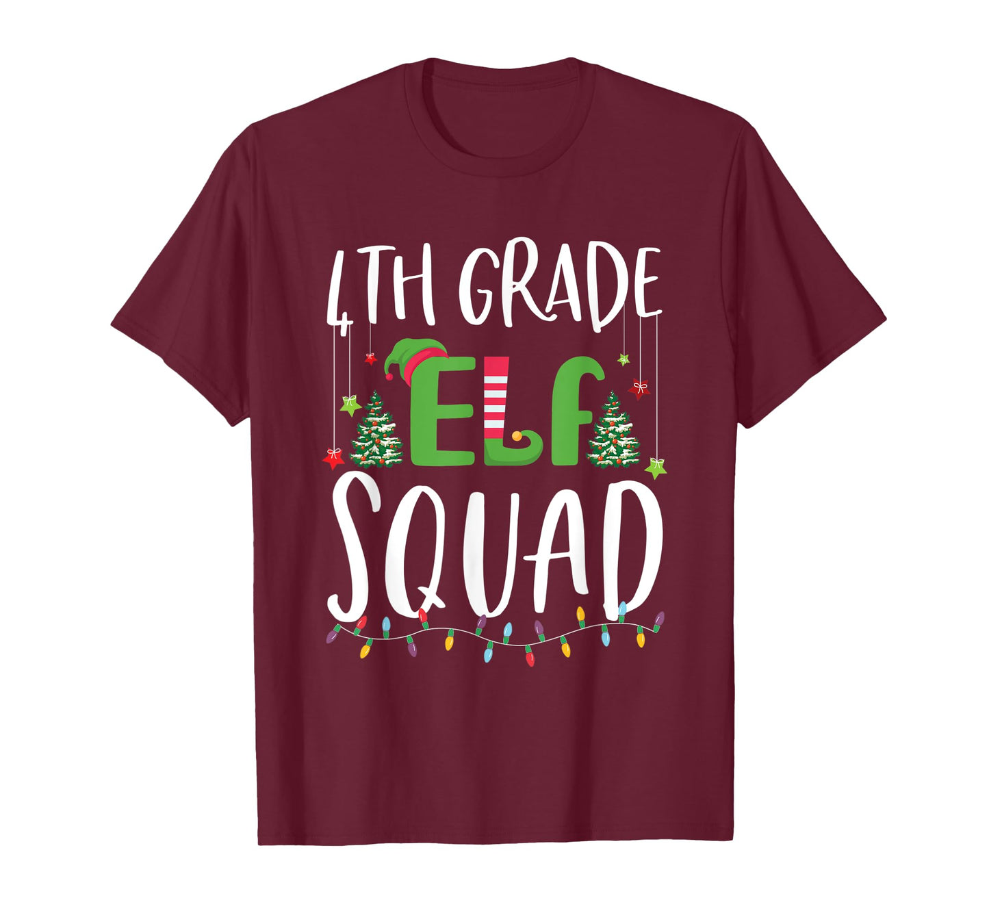 4th Grade Elf Squad Funny Teacher And student Christmas Gift T-Shirt