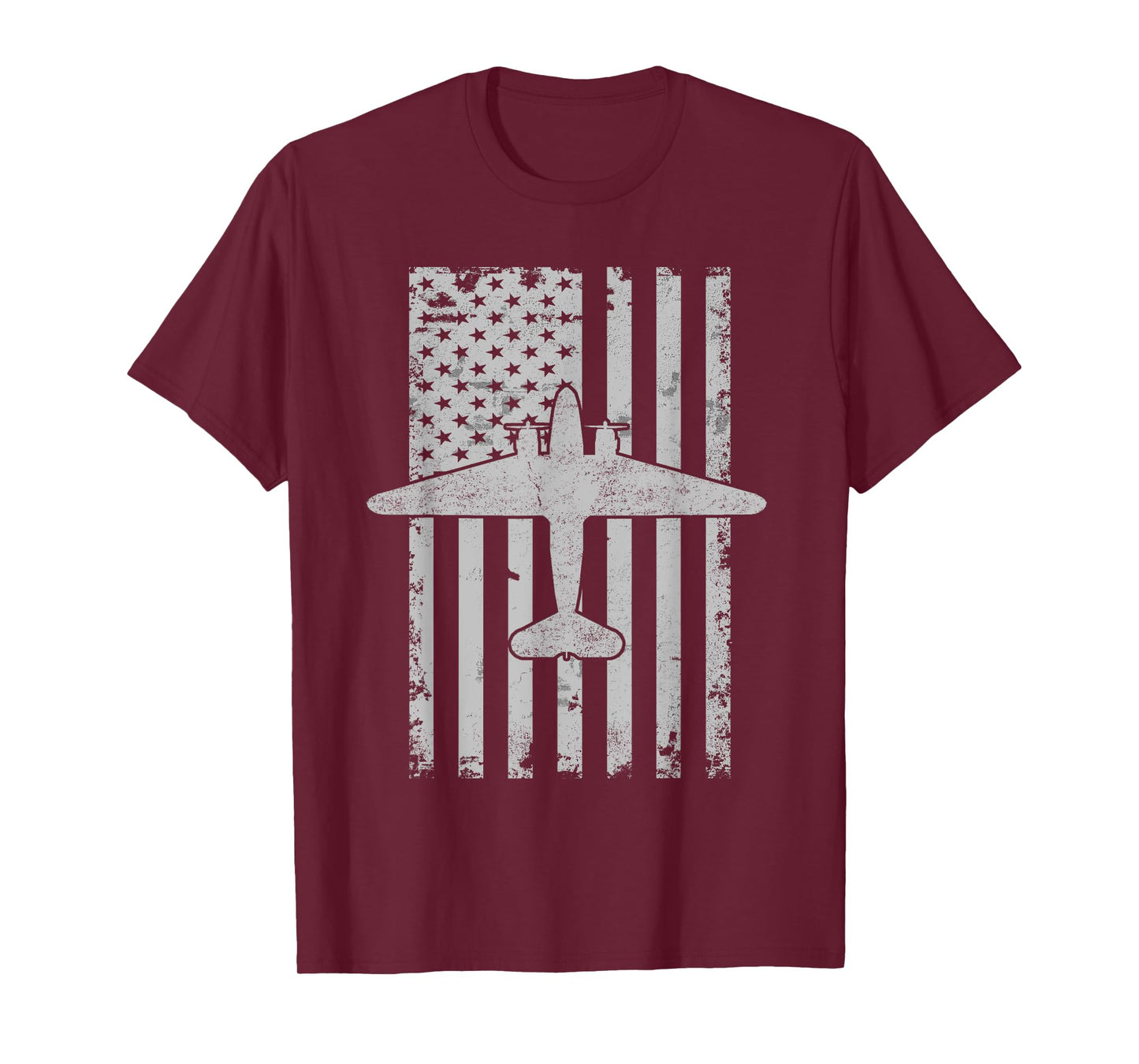 DC-3 Airplane Patriotic Flag Vintage Warbird Pilot T-Shirt Women Kids Men T-Shirt