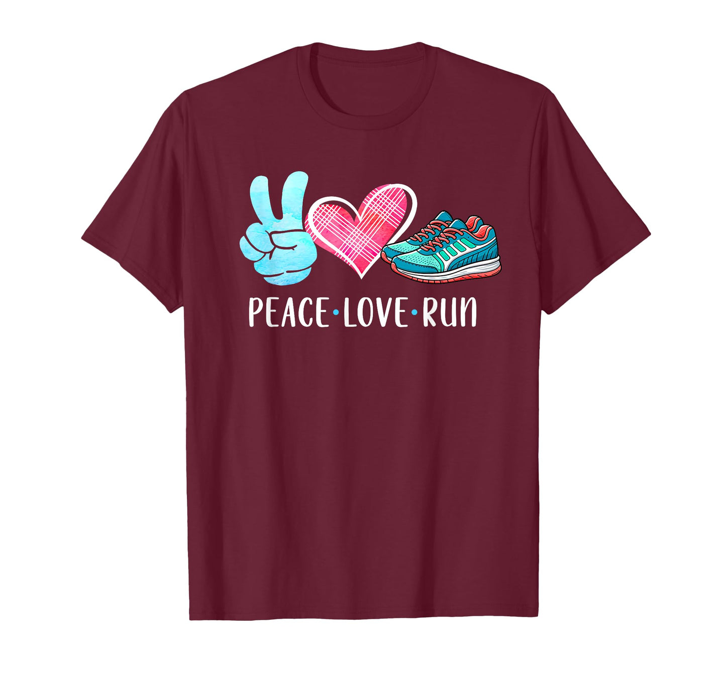Running Lover Running Team Runner Athletic Peace Love Run T-Shirt