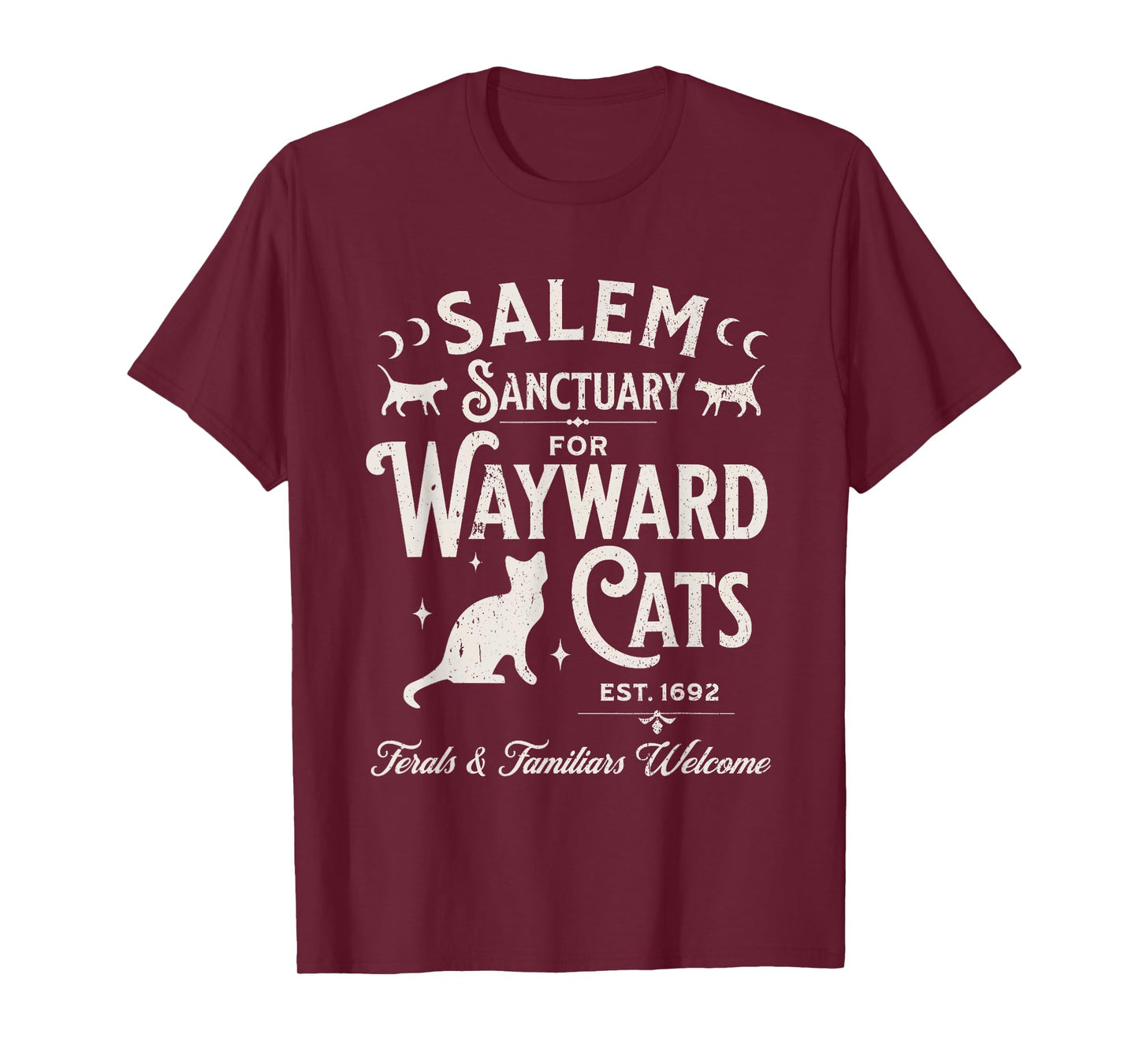 Funny Black Cats Witch Salem Sanctuary for Wayward Halloween T-Shirt