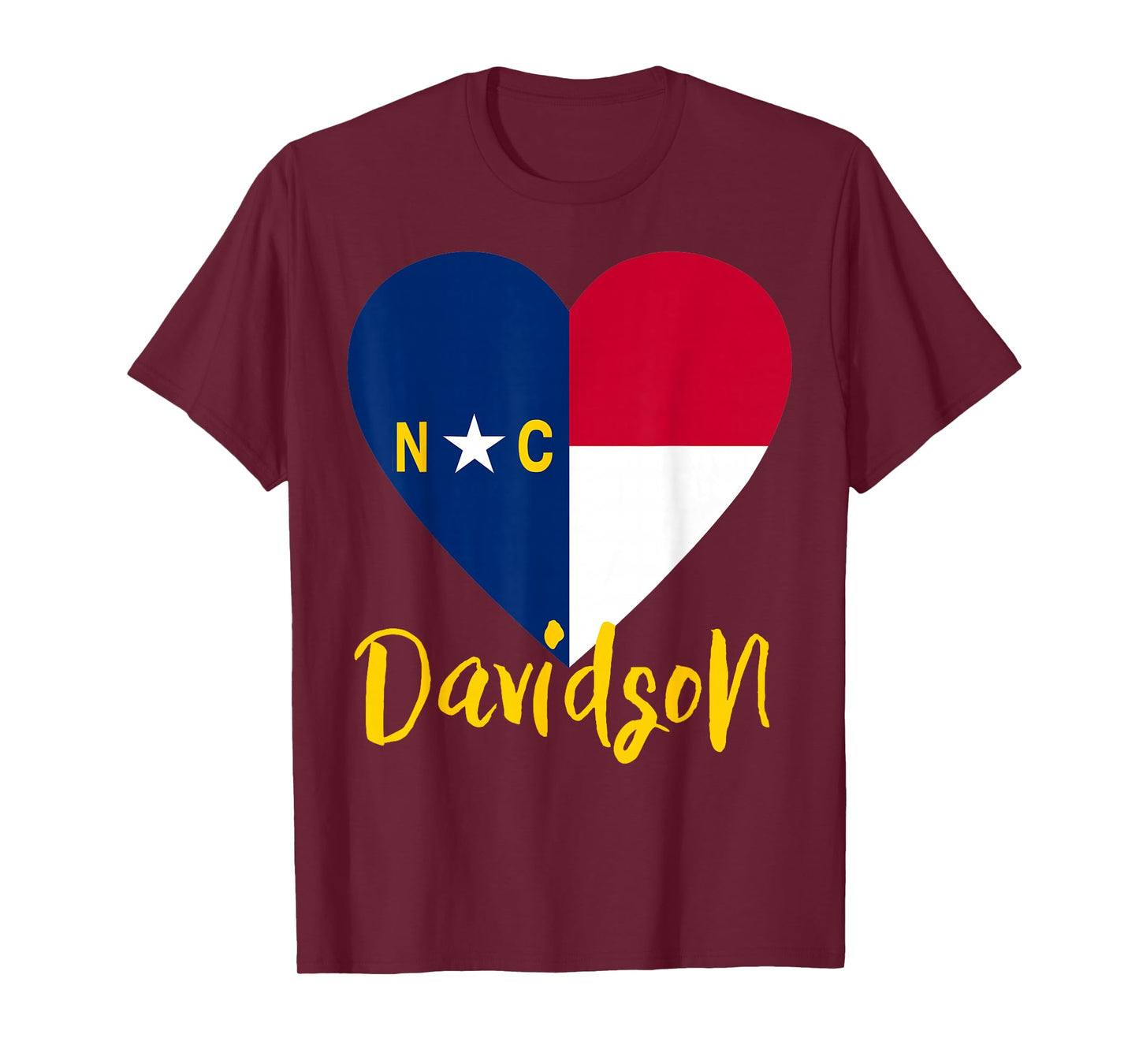 I Love Davidson North Carolina City NC Flag Heart T-Shirt
