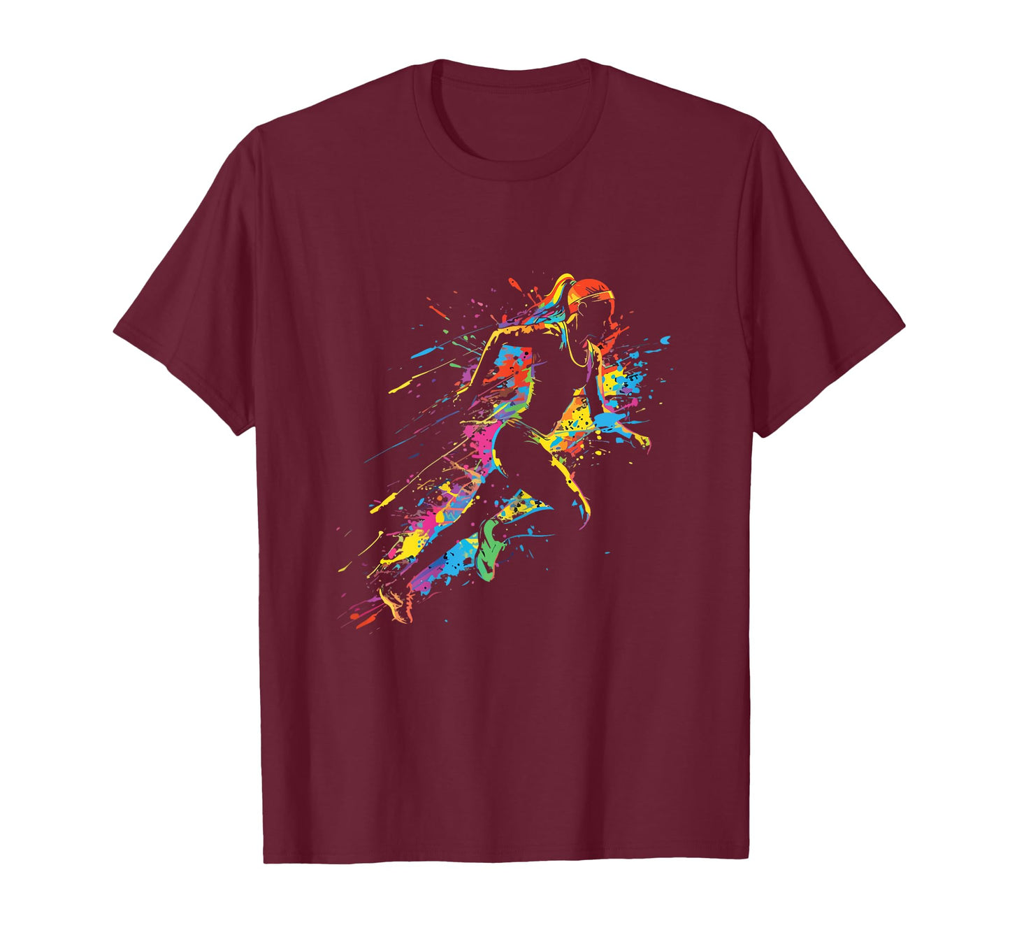 Marathon Running Paint Splash Trail Runner Sprinting Girls T-Shirt