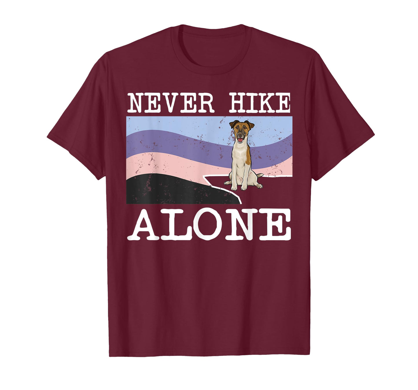 Never Hike Alone Smooth Fox Terrier Dog Hiking Men Women Kids T-Shirt