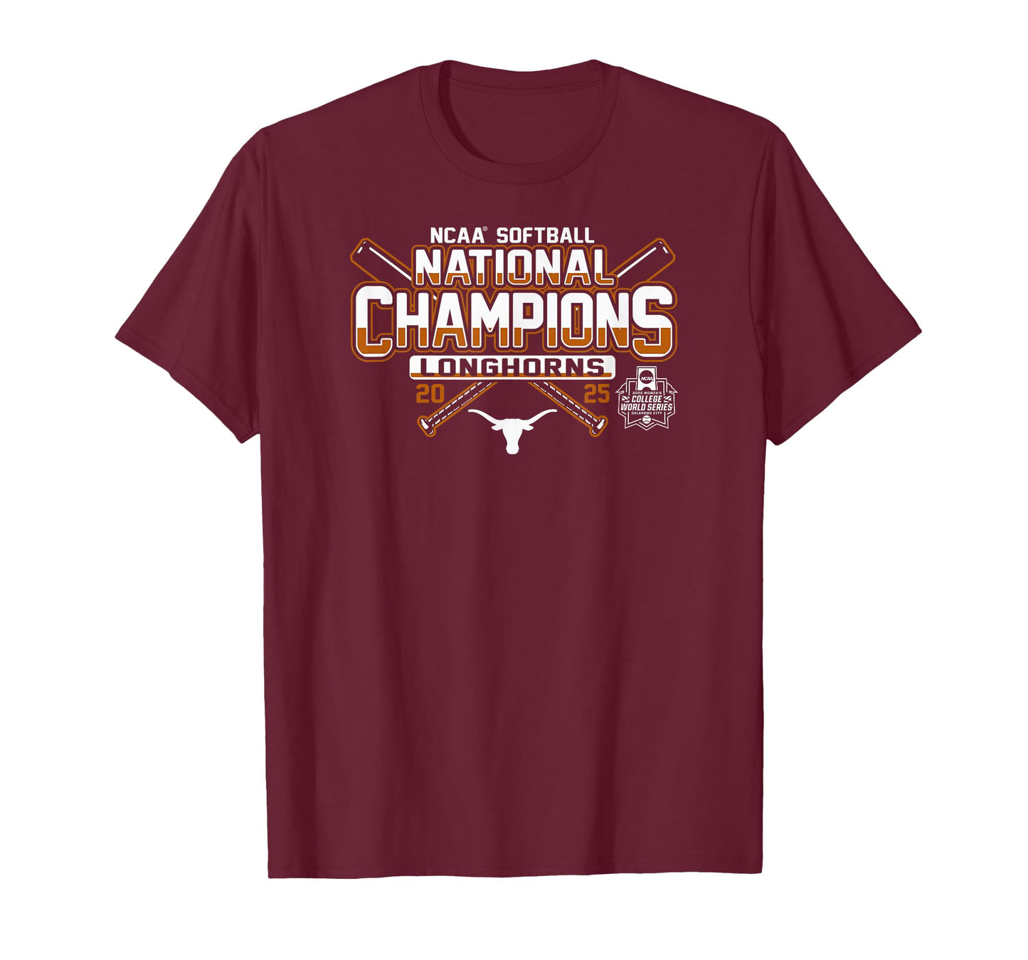 Texas Longhorns Softball National Champs 2025 WCWS Black T-Shirt