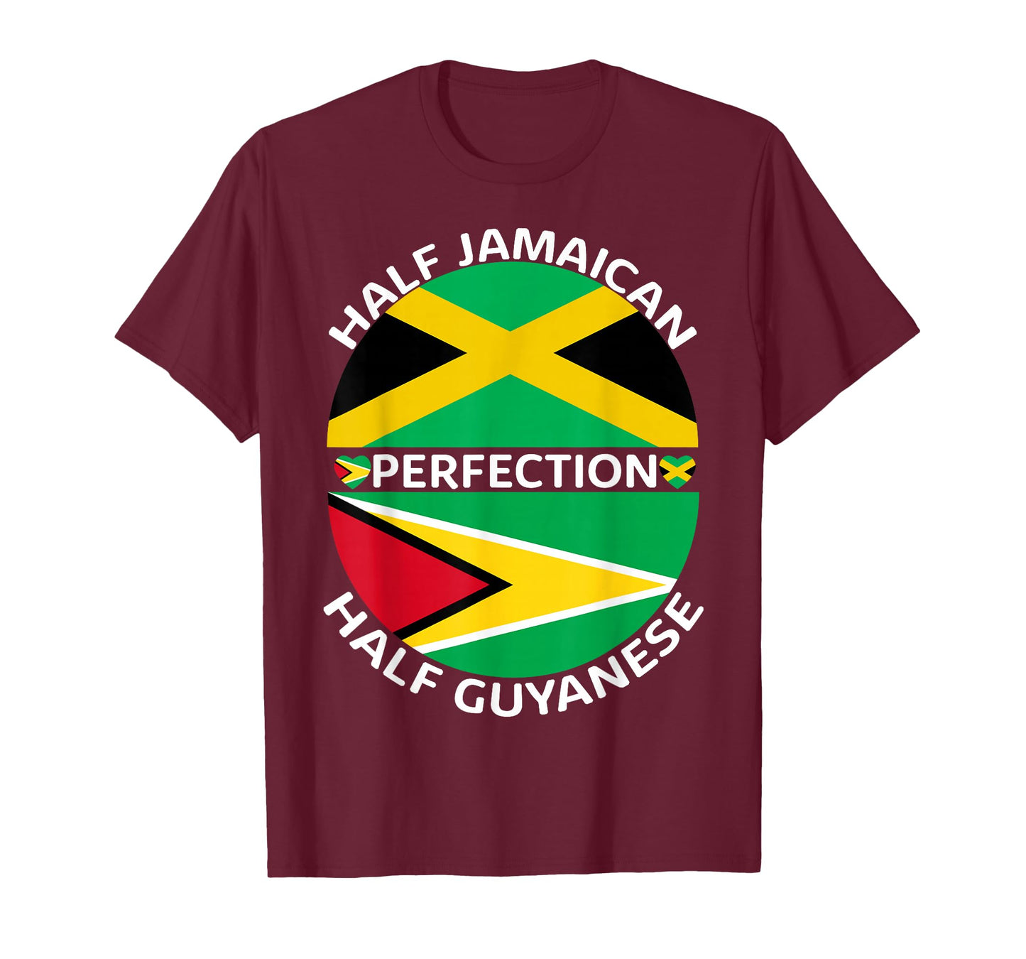 Half Jamaican Half Guyanese Jamaica Guyana Flag Men Women T-Shirt