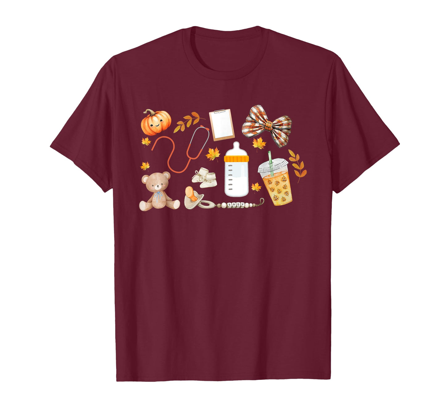 Mother Baby Nurse Fall MBU Thanksgiving Team Nursery Nurse T-Shirt