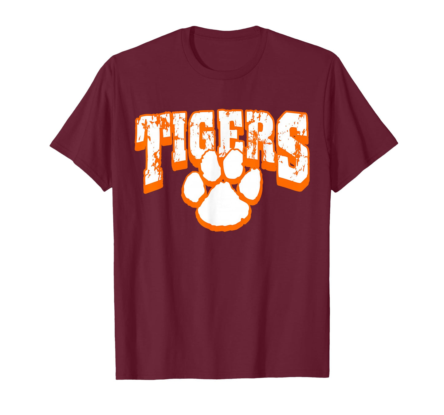 Tigers School Spirit Mascot Back to School Orange T-Shirt