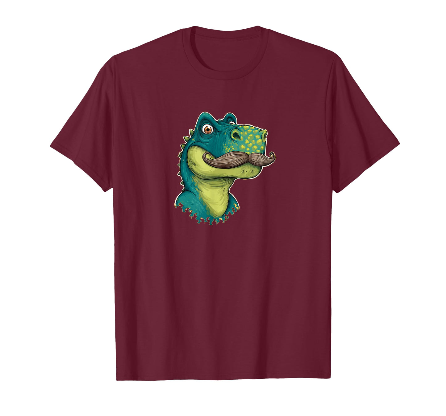Nice Dinosaur Head with Mustache Beard Look T-Shirt