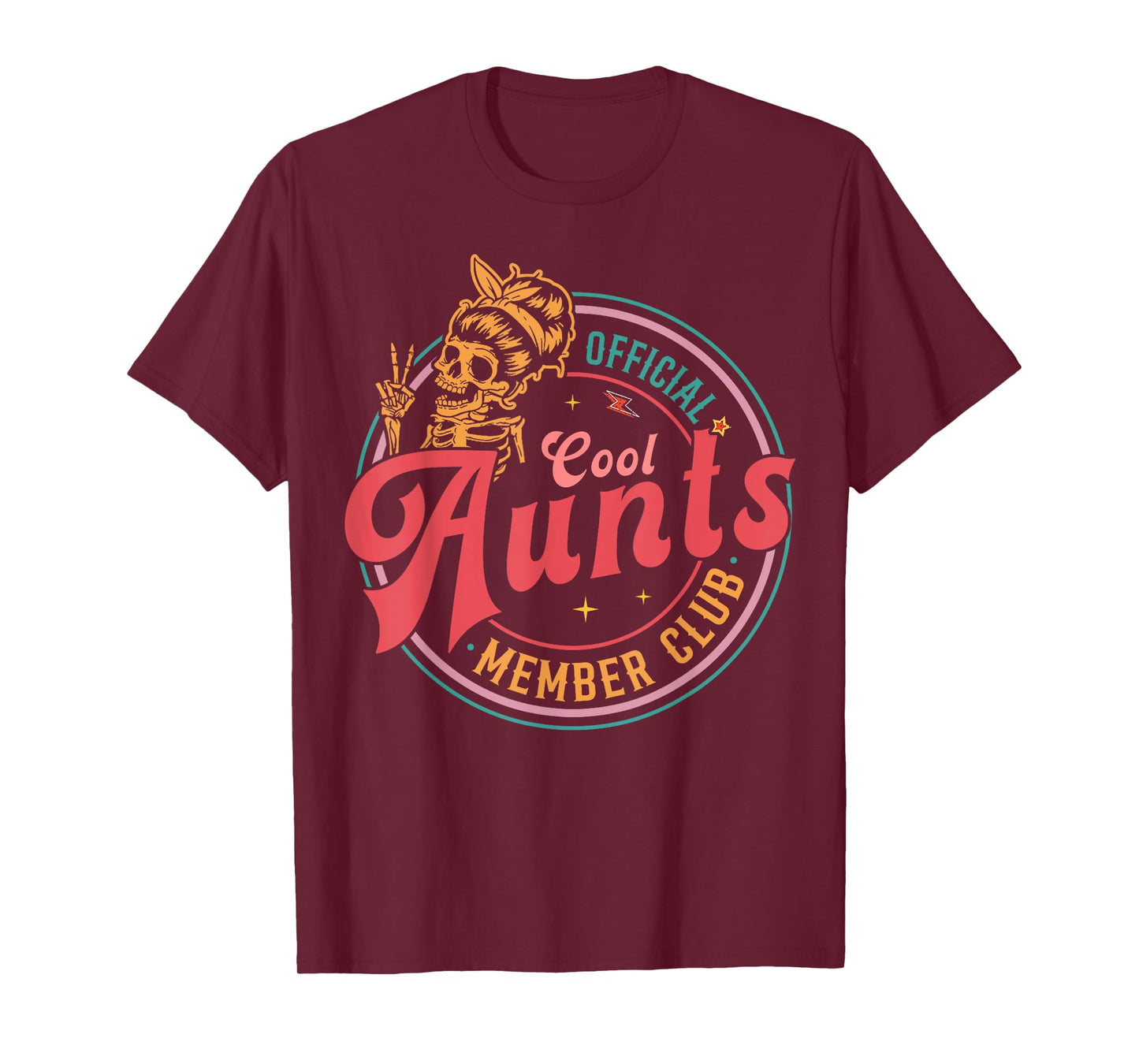 Mother's Day Official Member Cool Aunts Club Skull Halloween T-Shirt