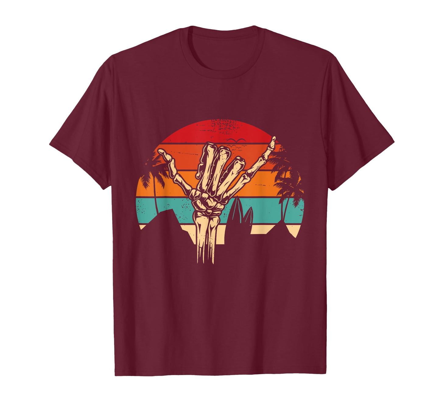 Shaka Sign Vintage Skeleton Hand - Surfing & Surf T-Shirt