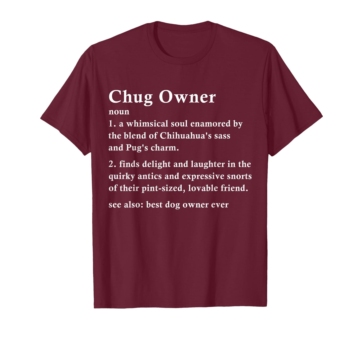 Pugwahua Funny Chug Dog Definition T-Shirt, Small, Black