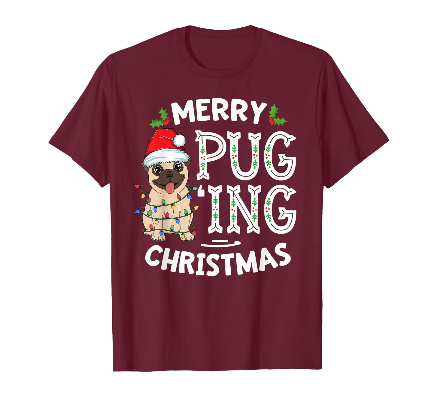 Merry Pugging Christmas Dog Santa Pug Xmas Boys Pugmas T-Shirt