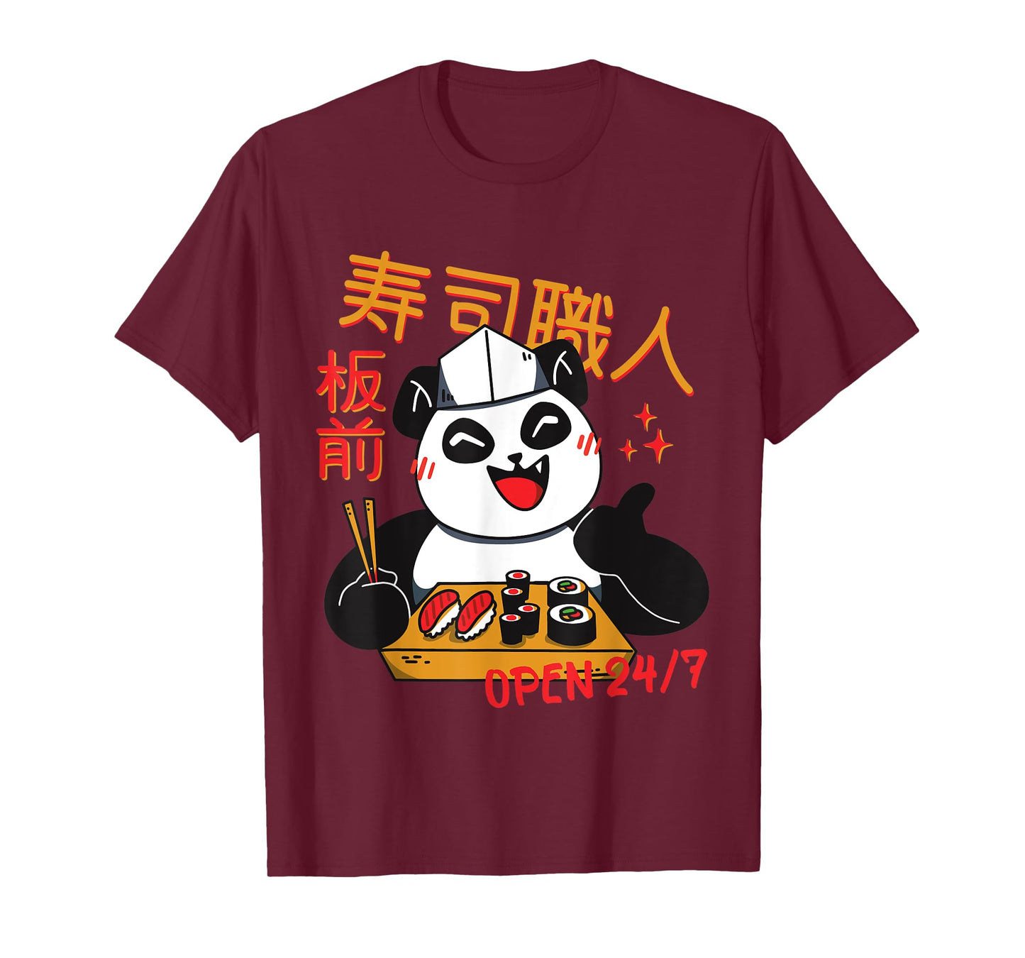 Sushi Chef Panda Kawaii Maki Manga Zoo Children T-Shirt
