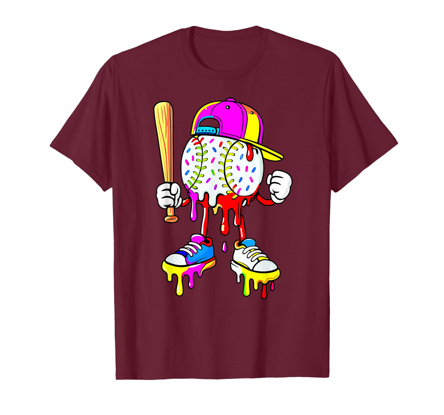 Funny Football Drip for Boys Kids Youth Dripping Ice Cream T-Shirt