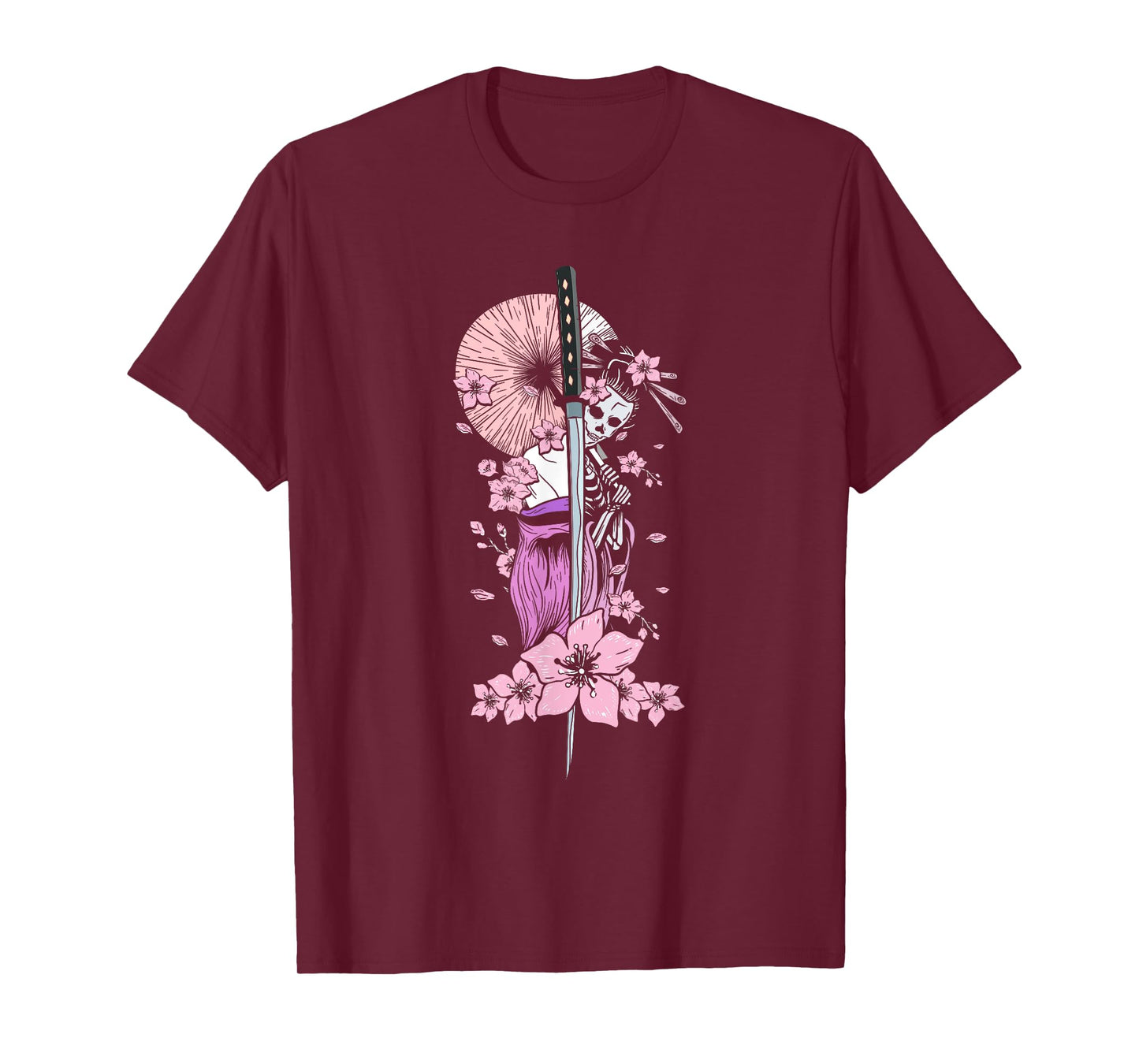 Japanese Geisha with Geisha and Cherry Blossom and Sakura T-Shirt