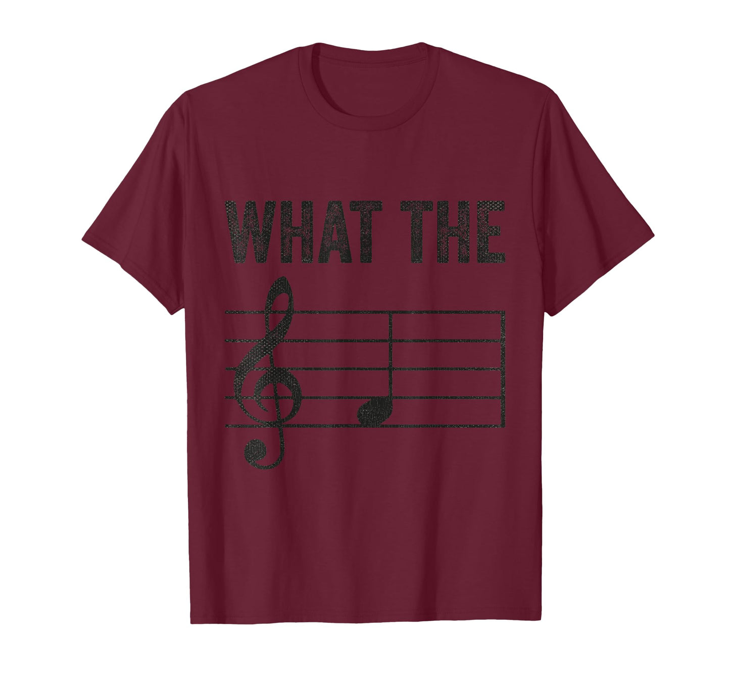 What The F Distressed Design Music Clef Musical Note T-Shirt