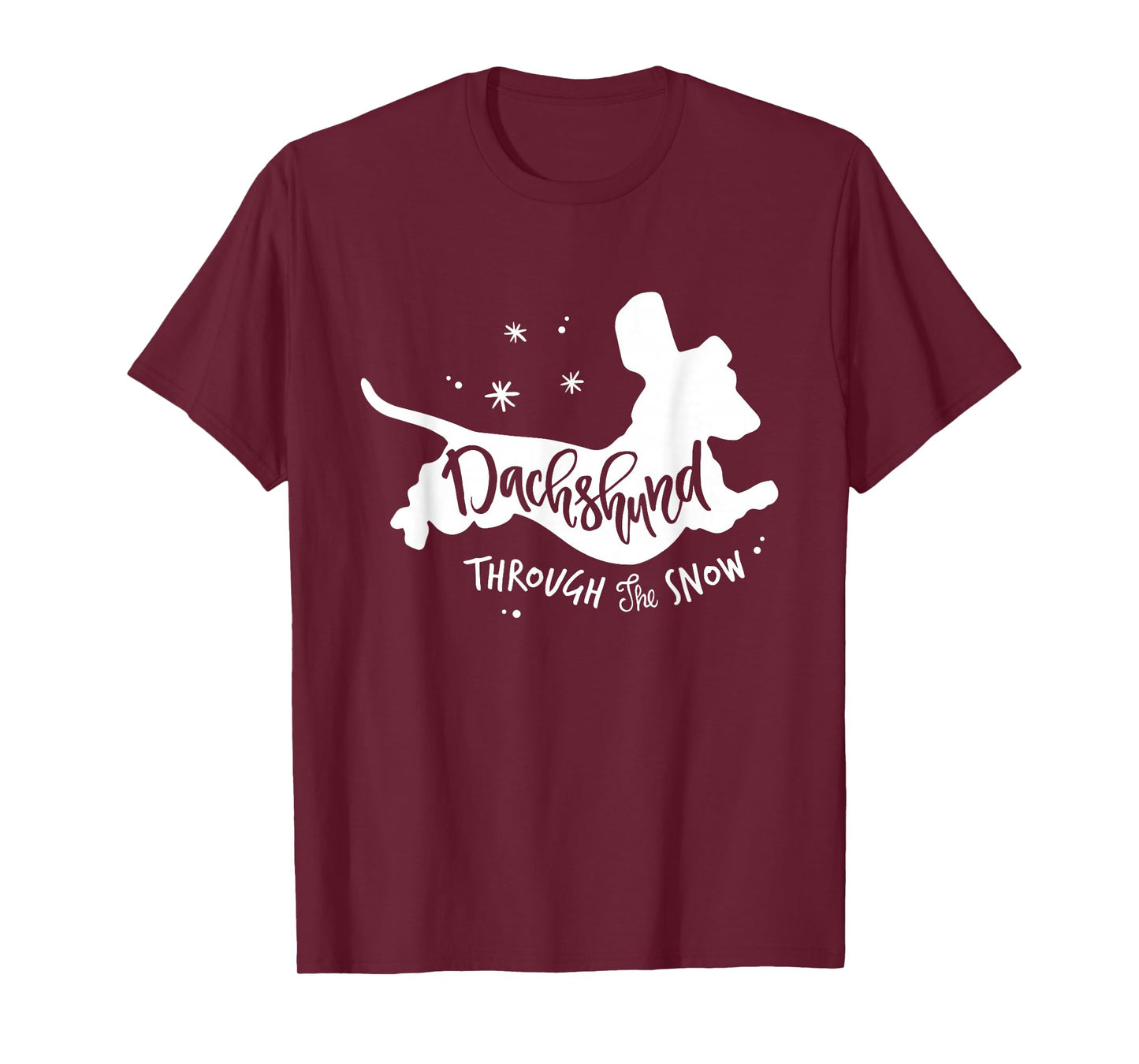 Funny Wiener Dachshund Through the Snow Dog Lovers Christmas T-Shirt
