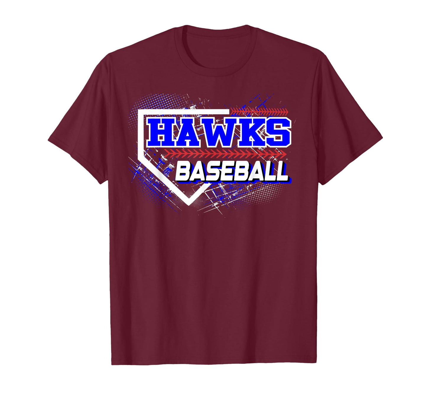 Hawks Baseball Home Plate Blue Hawk Pride Baseball Mom T-Shirt