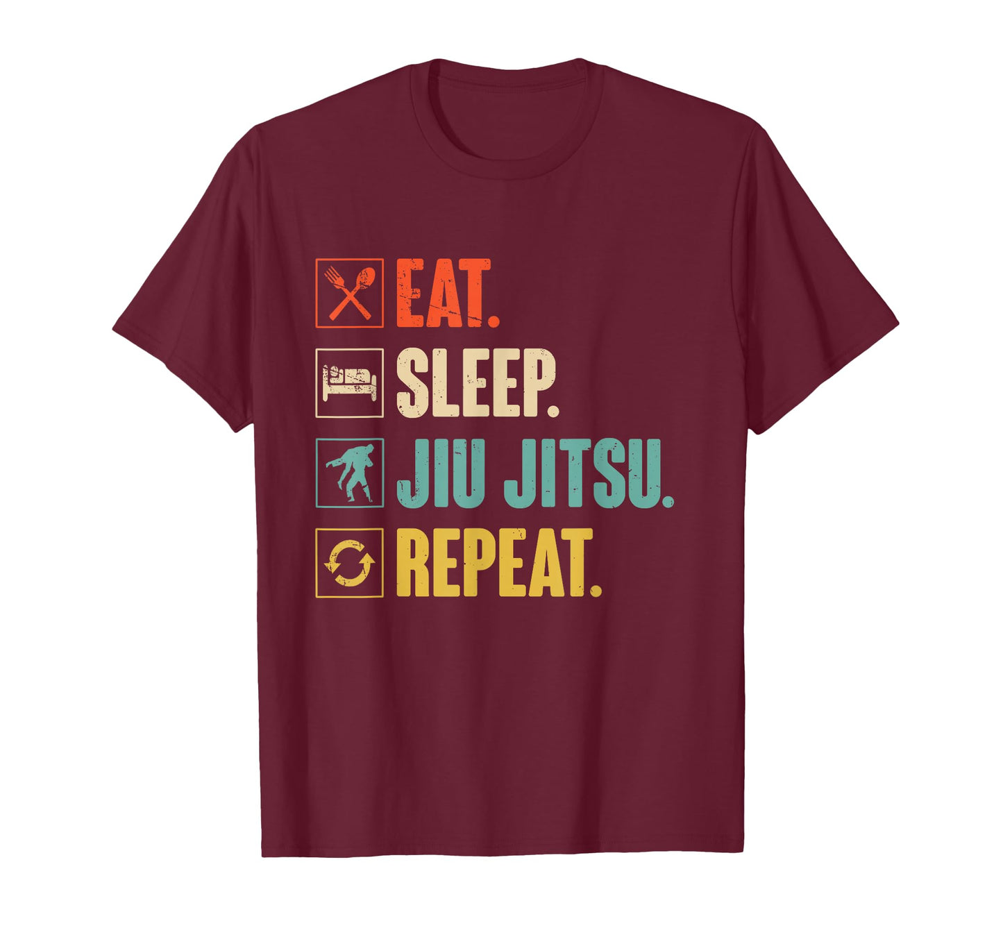 Eat Sleep Jiu-Jitsu Repeat Funny Jiujitsu Martial Art Combat T-Shirt