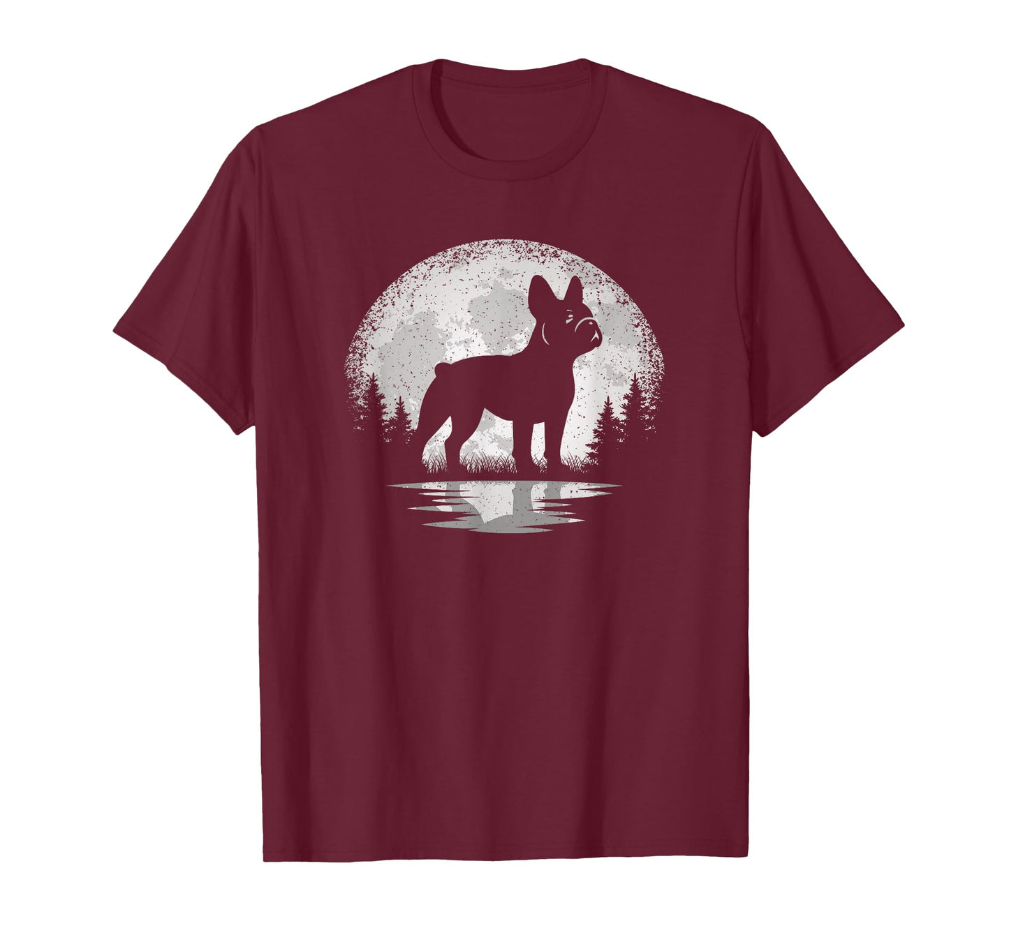 Frenchie Moon Vintage French Bulldog Men Women T-Shirt