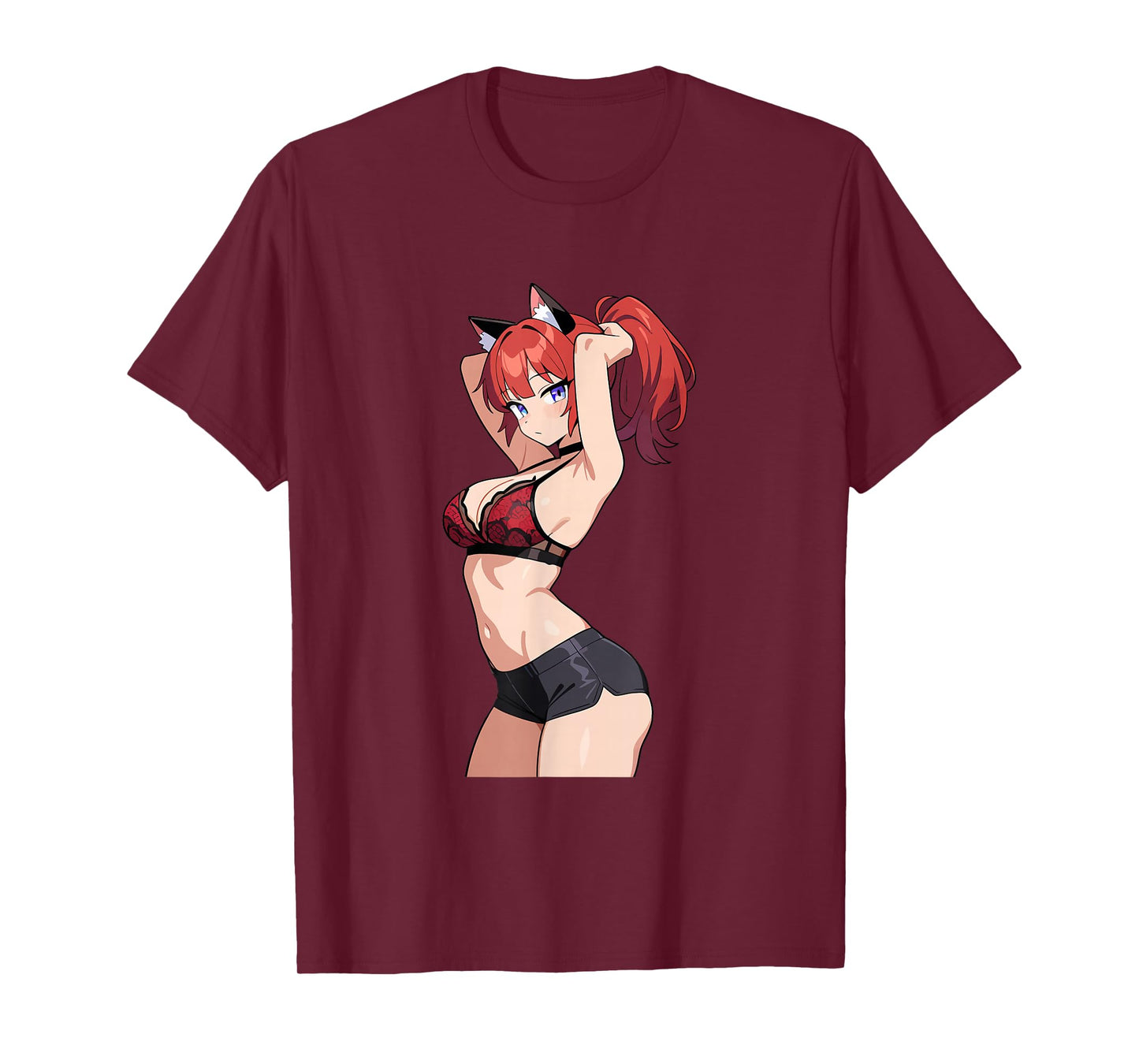 Waifu Sexy Anime Girl Hot Neko Cat Girl Japanese Style T-Shirt