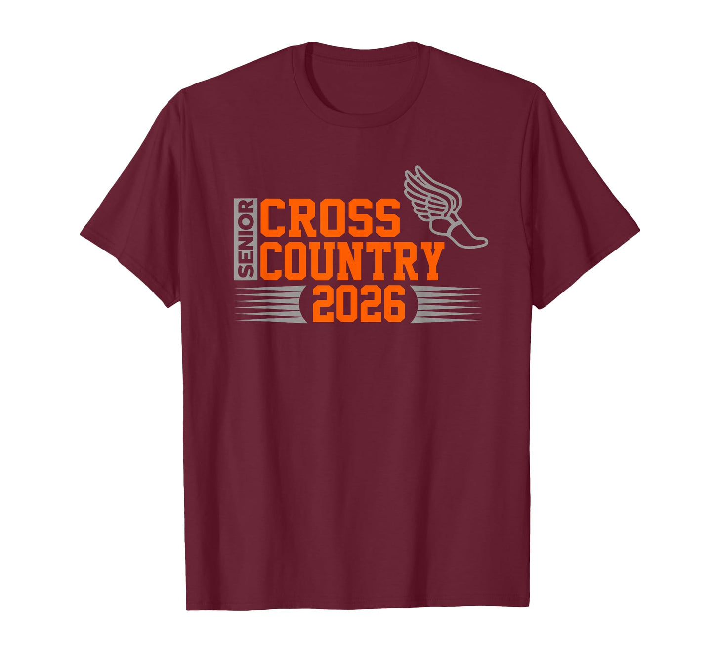 Cross Country Senior Class of 2026 Orange School Color T-Shirt