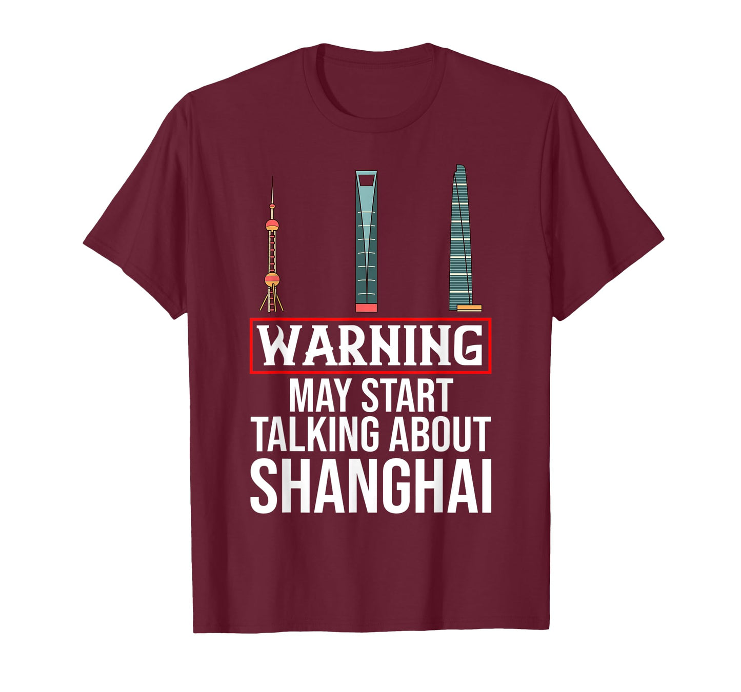 Shanghai China City Skyline Map T-Shirt