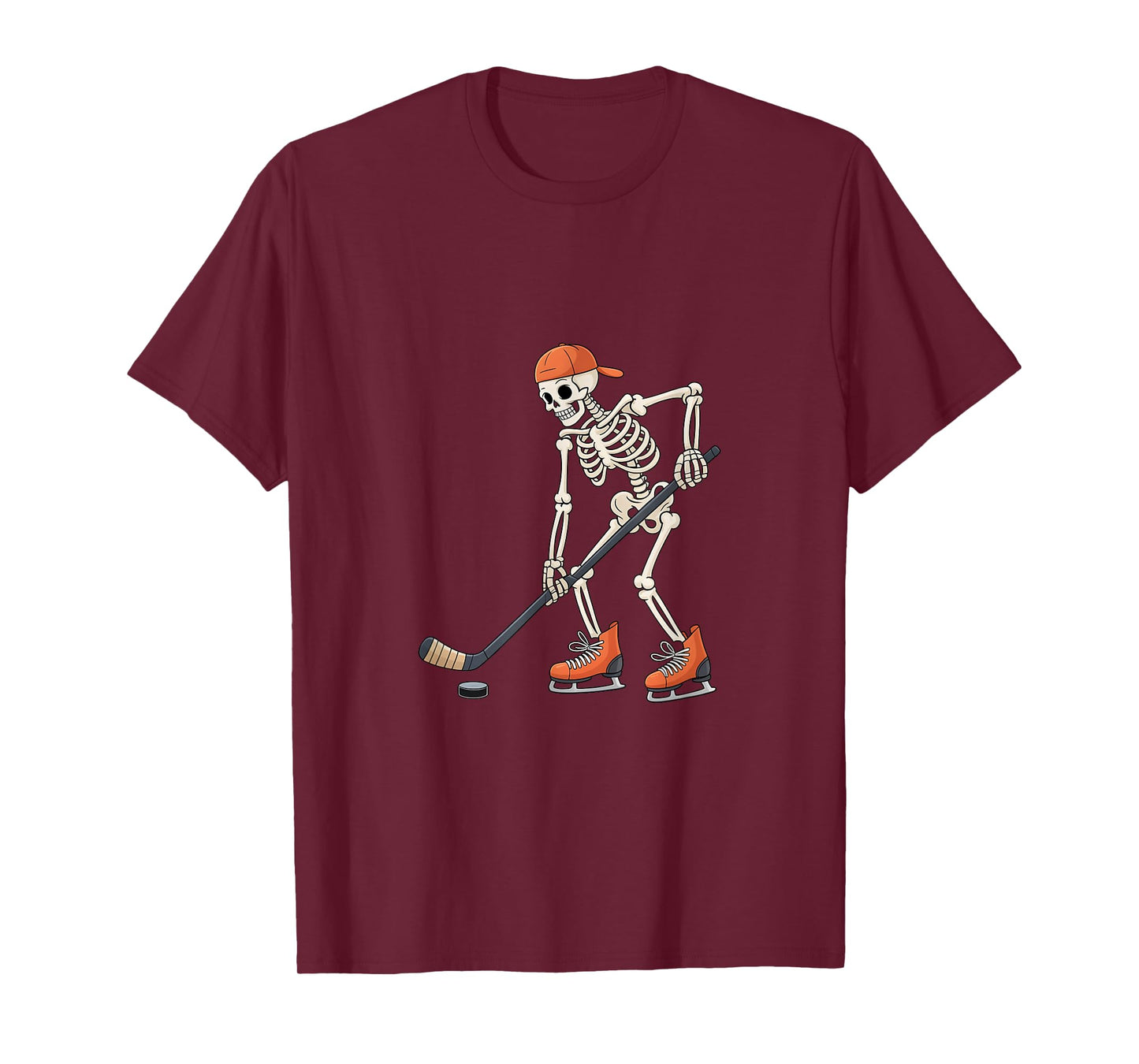 Skeleton Ice Hockey Men Boys Kids Halloween Costume T-Shirt