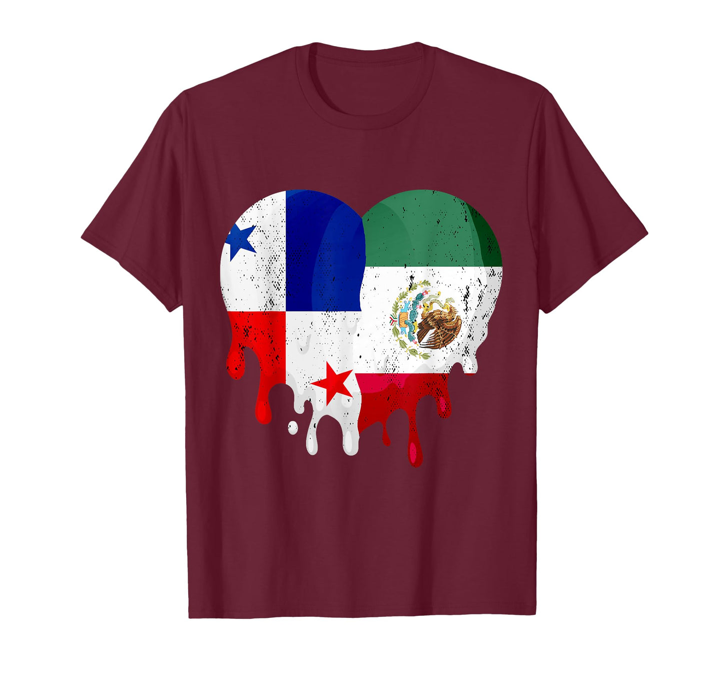 Panama Mexico Flag Heart Citizen Grown Patriot Country T-Shirt