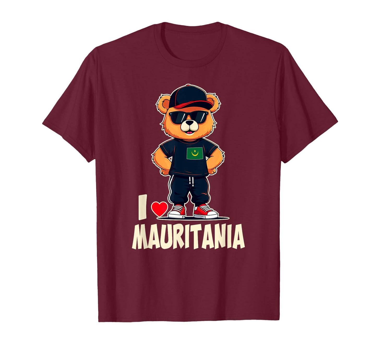 Mauritanian Flag Teddy Bear I Love Mauritania T-Shirt
