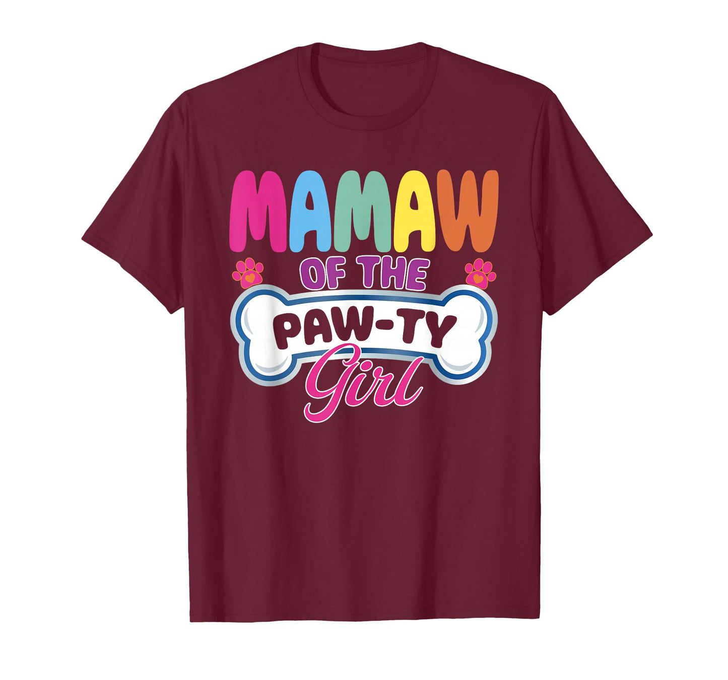 Mamaw of The Paw-Ty Girl Birthday Family Matching Party T-Shirt