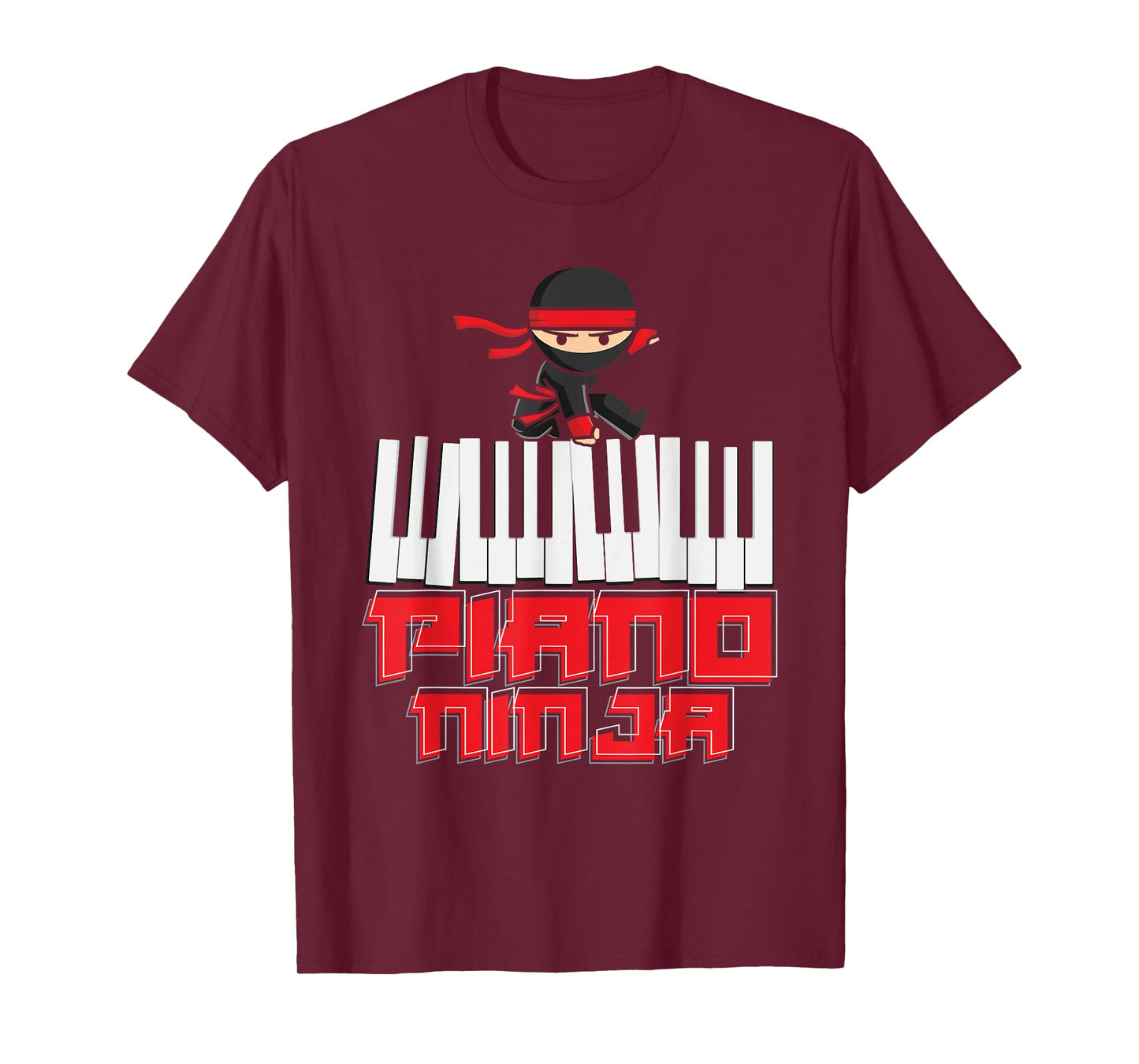 Piano Ninja Pianist Keyboard Player Musician Funny Piano T-Shirt