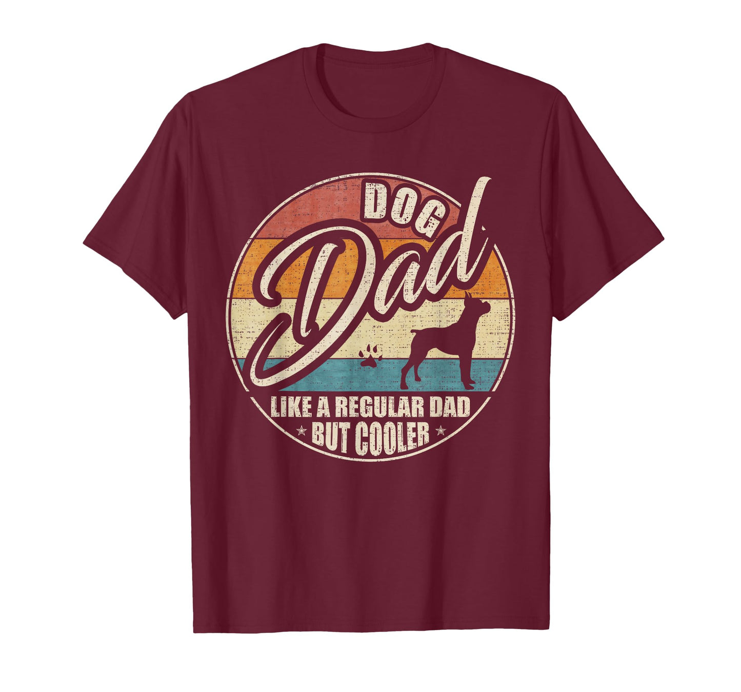 Vintage Retro Dog Dad Like A Regular Dad But Cooler Funny T-Shirt