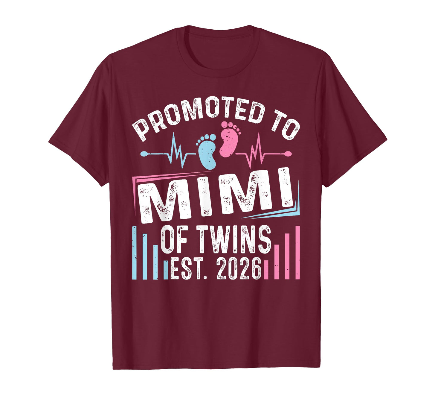 Promoted to Mimi of Twins Est 2026 Baby Shower Vintage T-Shirt